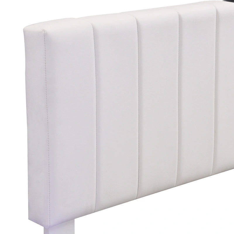 Cadre de lit plateforme relevable avec rangement, lit bas rembourré en cuir PU avec lumières LED télécommandées, prises, ports USB