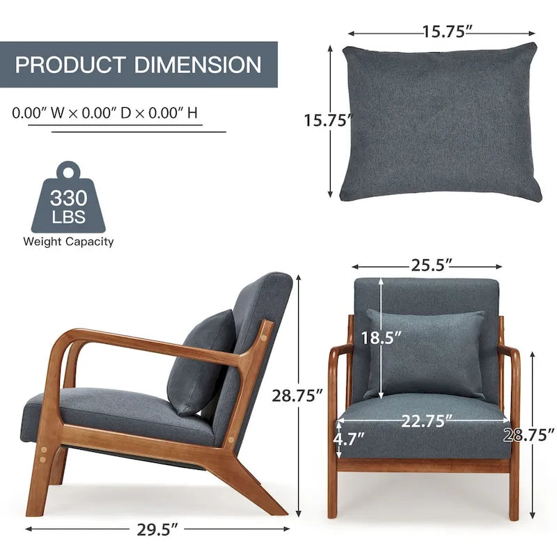 Fauteuils de salon confortables de lecture pour salon Mid-century modern