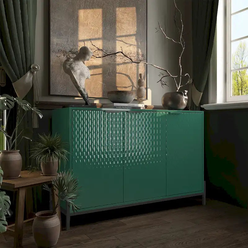 Buffets/bahuts 3 portes brillants avec étagères réglables
