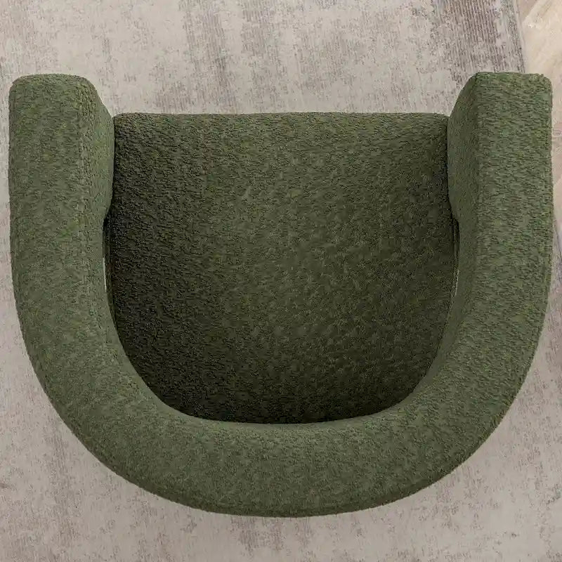 Fauteuil carré capitonné en tissu bouclé de 28 po de large