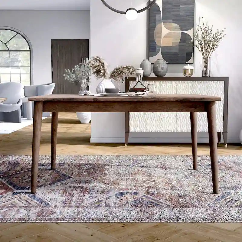 Table à manger moderne marron de 150 cm de style médiéval