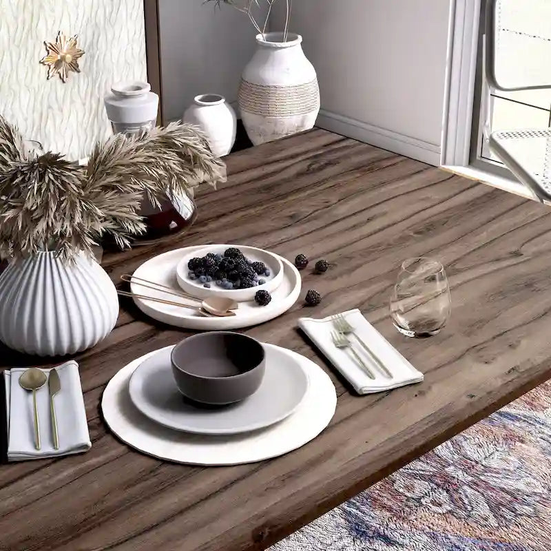 Table à manger moderne marron de 150 cm de style médiéval