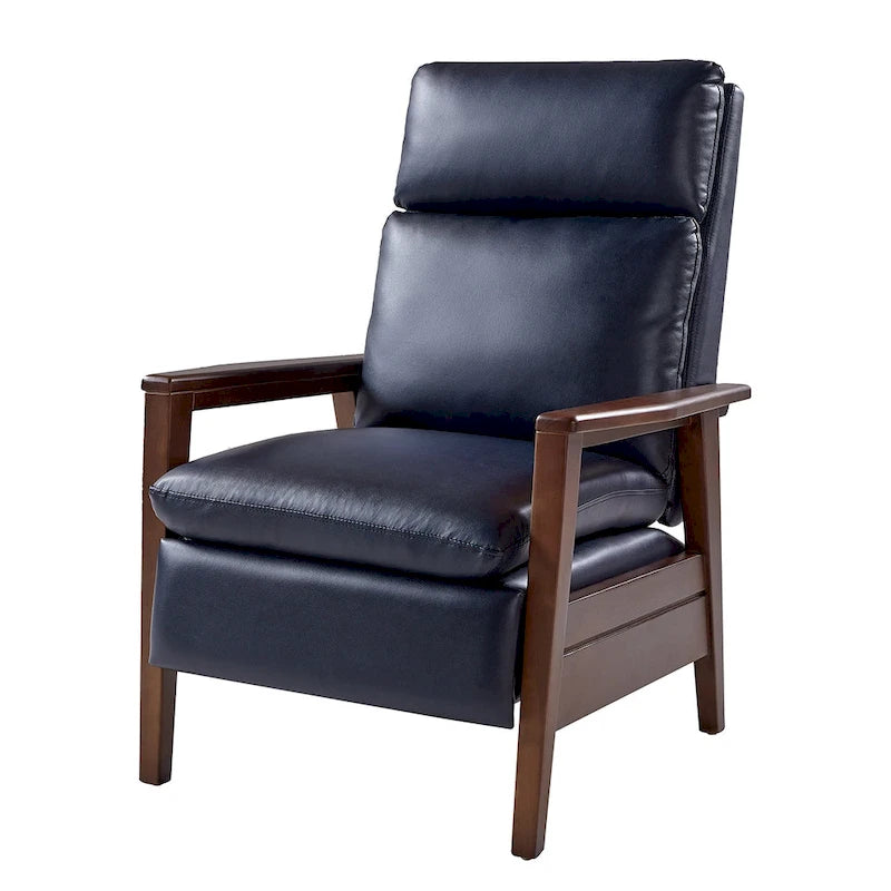 Fauteuil inclinable en similicuir d'inspiration médiévale et en bois massif