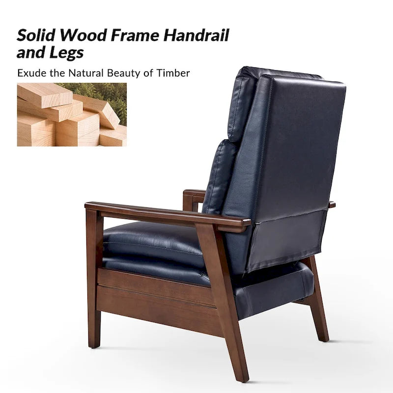 Fauteuil inclinable en similicuir d'inspiration médiévale et en bois massif