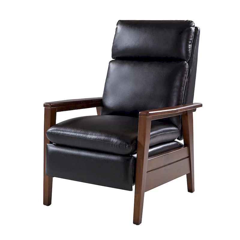 Fauteuil inclinable en similicuir d'inspiration médiévale et en bois massif