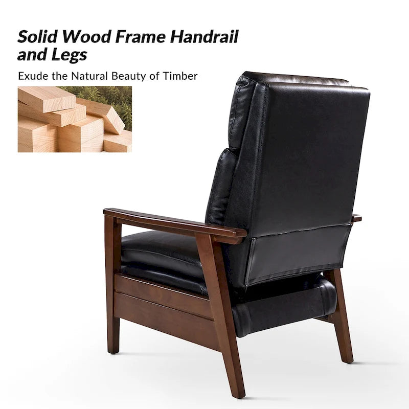 Fauteuil inclinable en similicuir d'inspiration médiévale et en bois massif