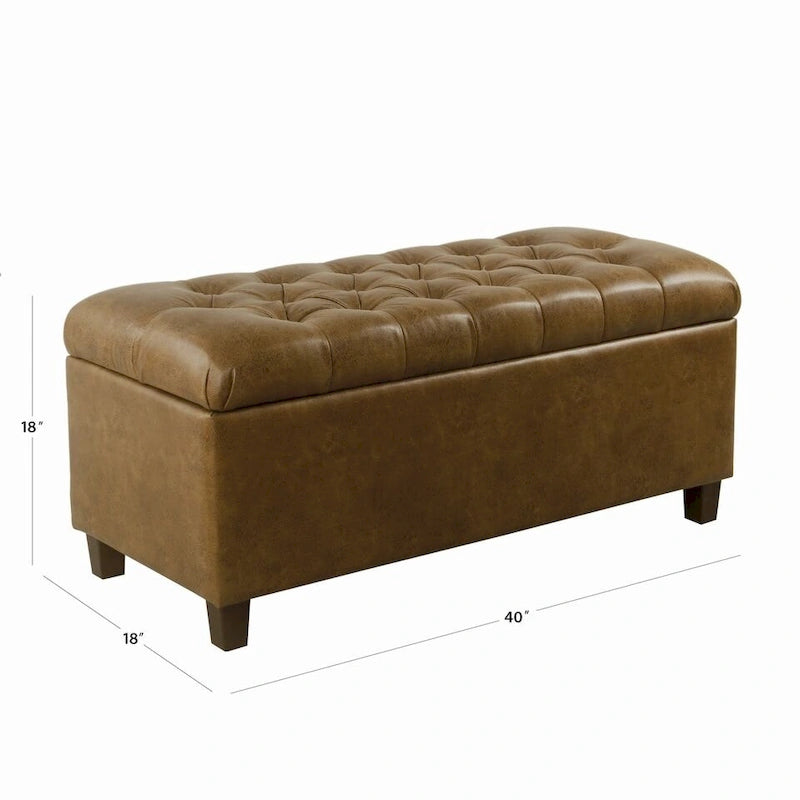 Banc de rangement capitonné