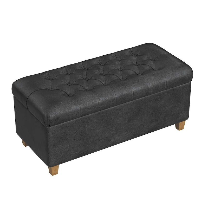 Banc de rangement capitonné