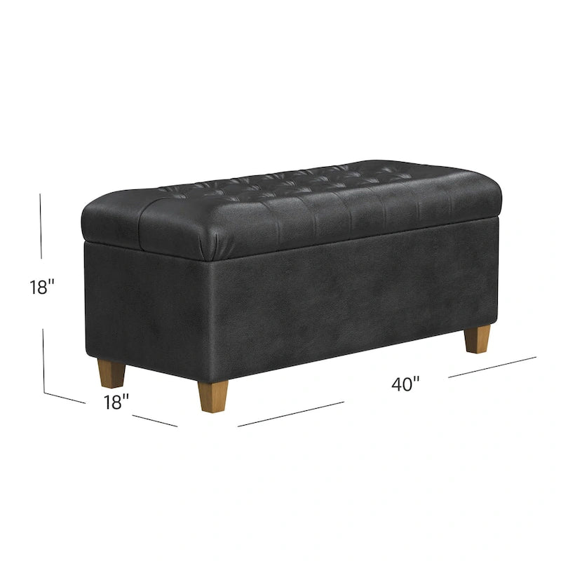 Banc de rangement capitonné