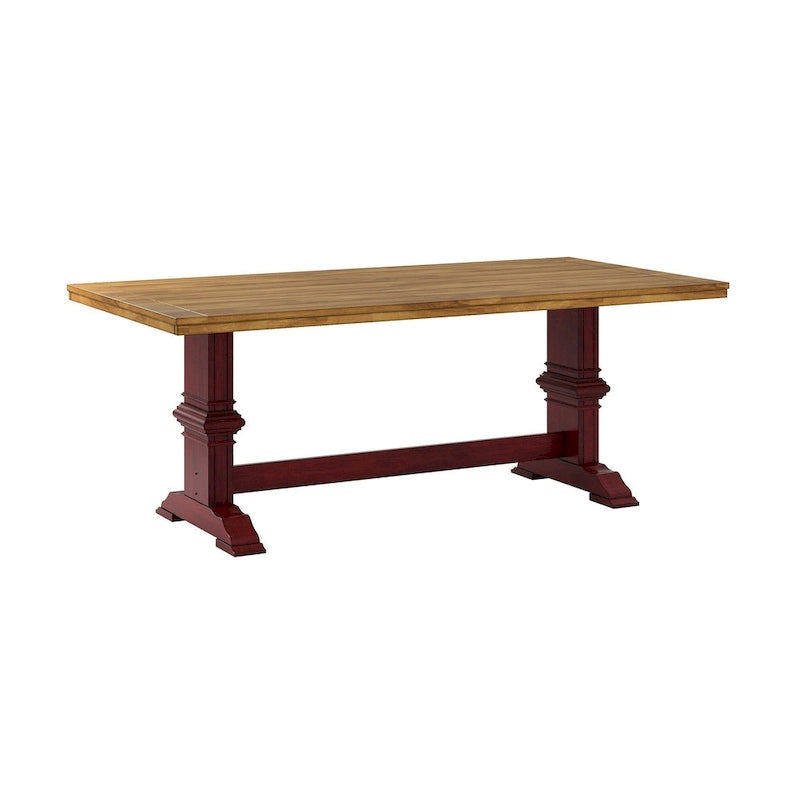 Table à manger plateau bois massif bicolore
