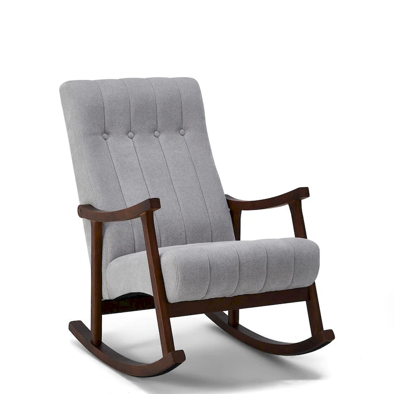 Fauteuil à bascule rembourré moderne avec dossier haut