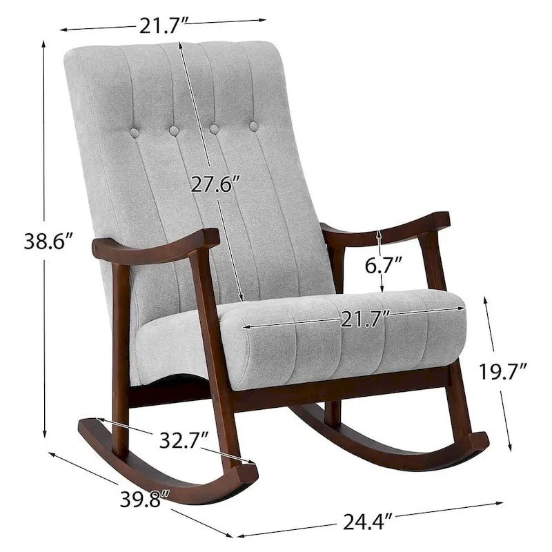 Fauteuil à bascule rembourré moderne avec dossier haut