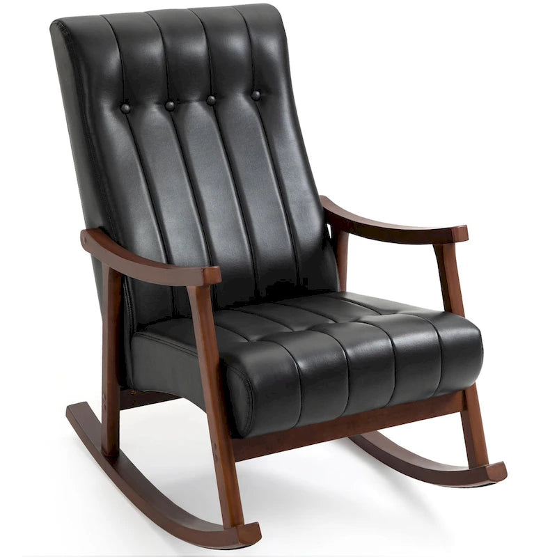 Fauteuil à bascule rembourré moderne avec dossier haut