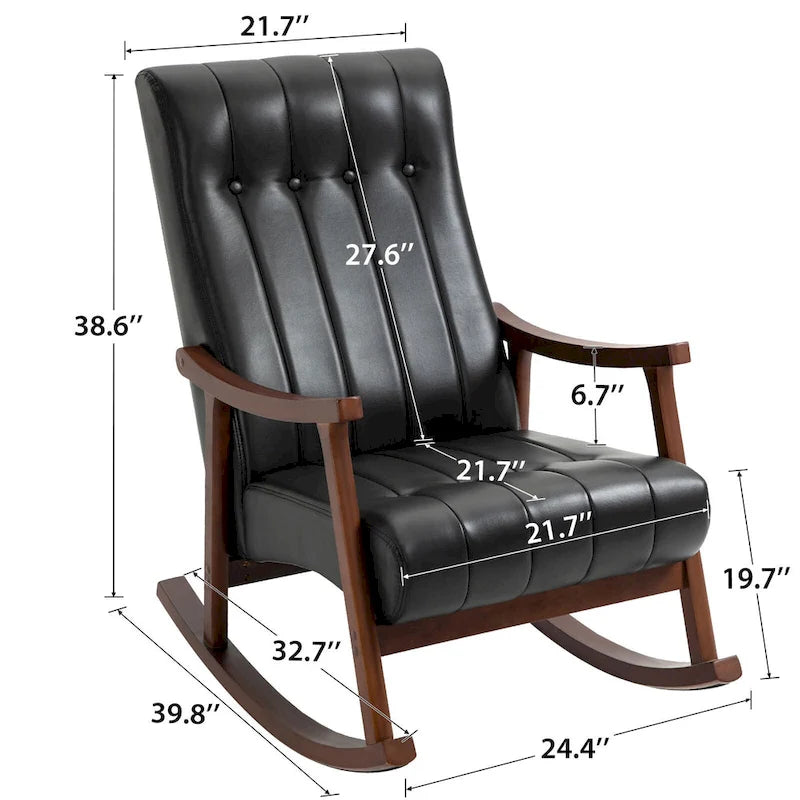 Fauteuil à bascule rembourré moderne avec dossier haut