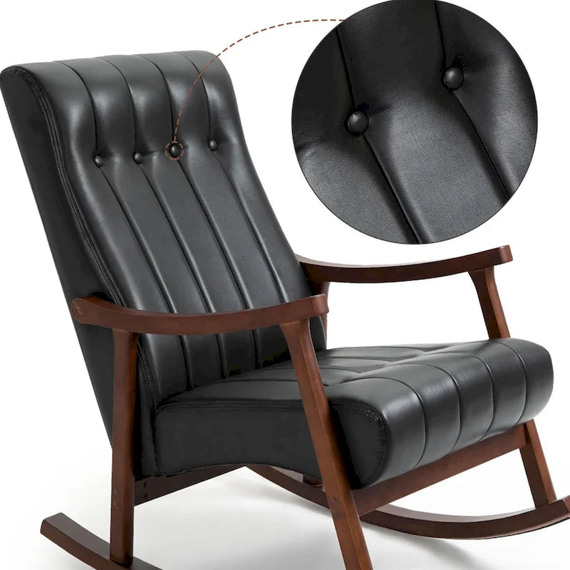 Fauteuil à bascule rembourré moderne avec dossier haut