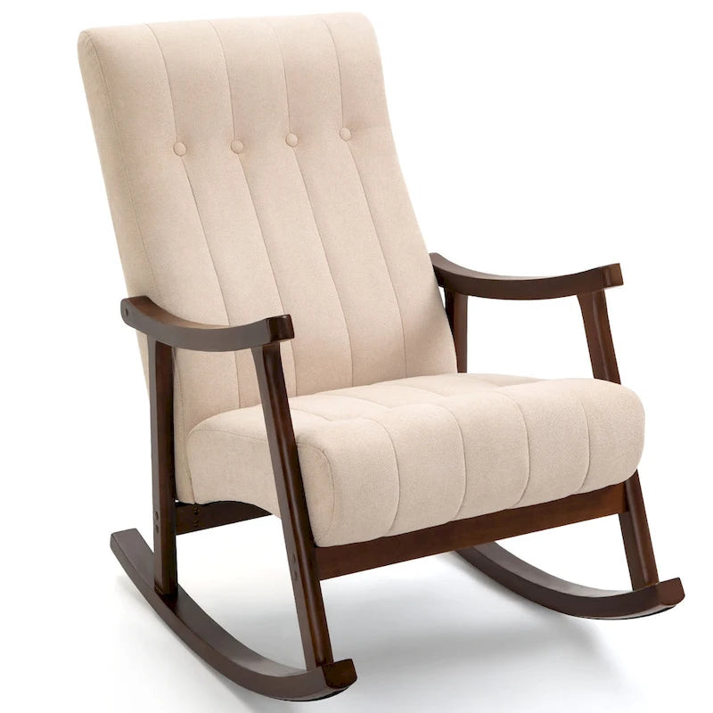 Fauteuil à bascule rembourré moderne avec dossier haut