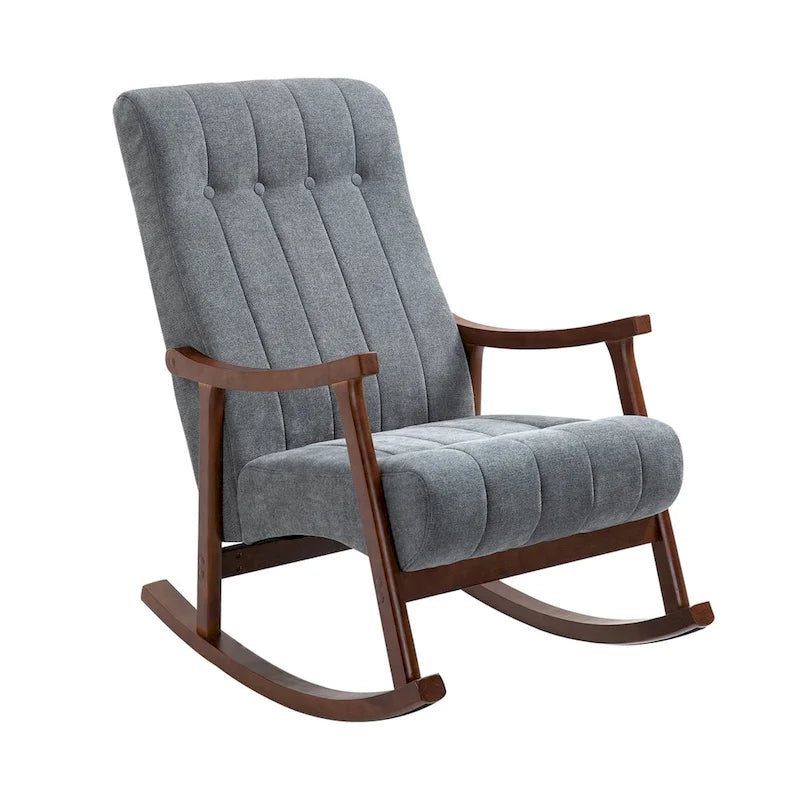 Fauteuil à bascule rembourré moderne avec dossier haut