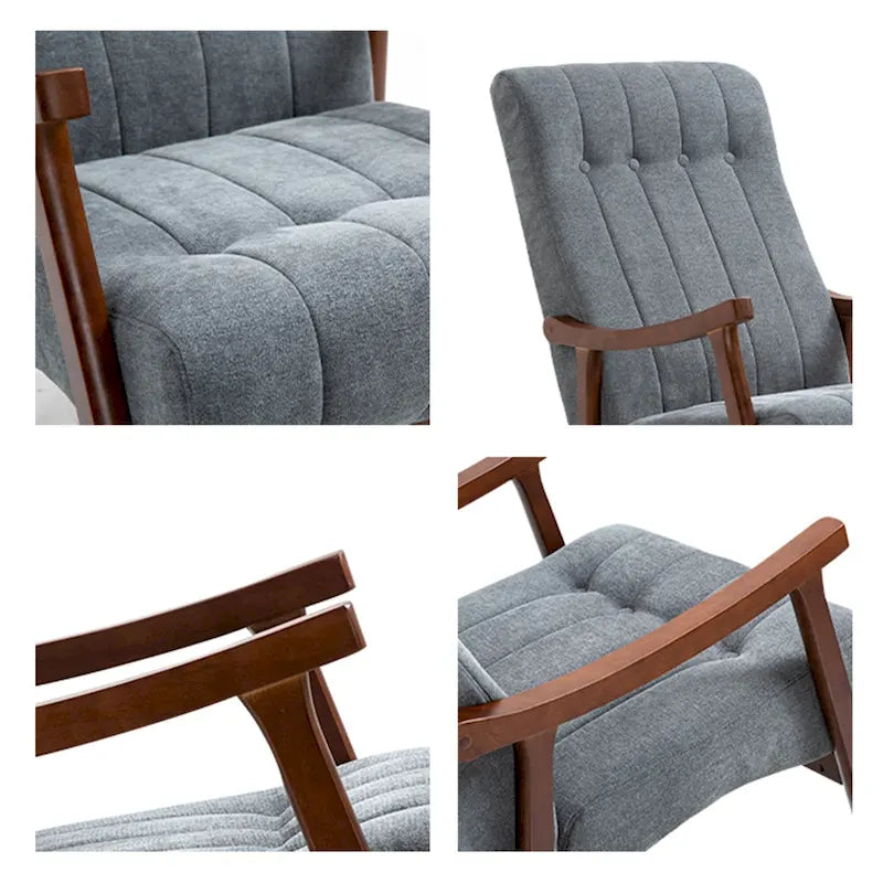 Fauteuil à bascule rembourré moderne avec dossier haut