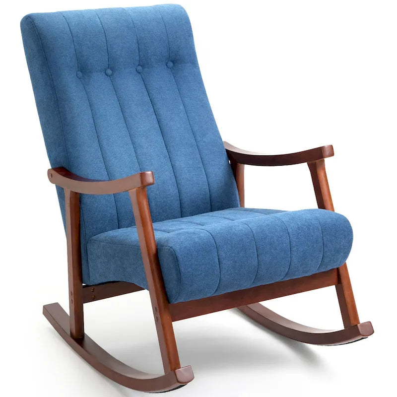 Fauteuil à bascule rembourré moderne avec dossier haut