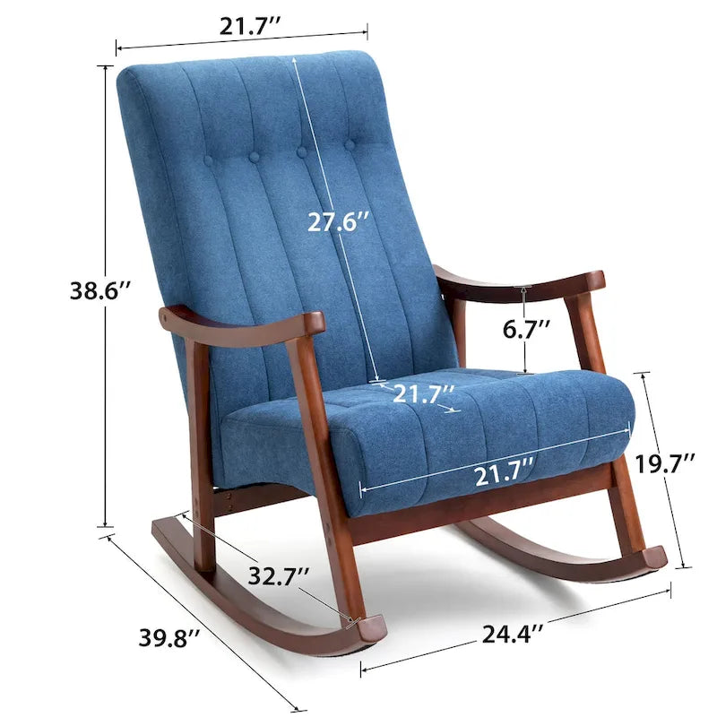 Fauteuil à bascule rembourré moderne avec dossier haut