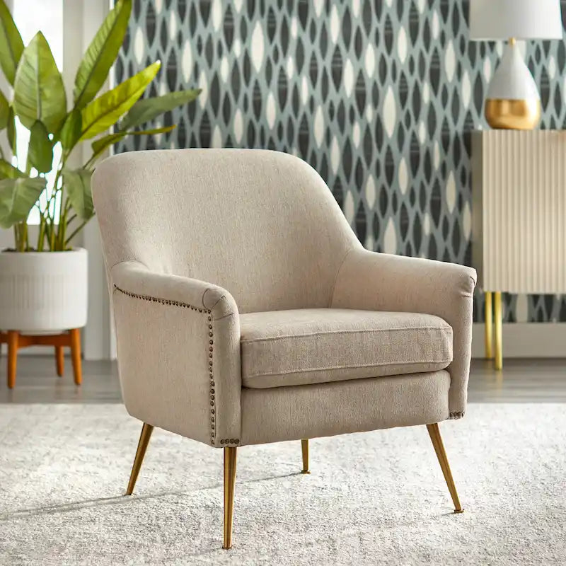 Fauteuil d'appoint rembourré de style milieu de siècle