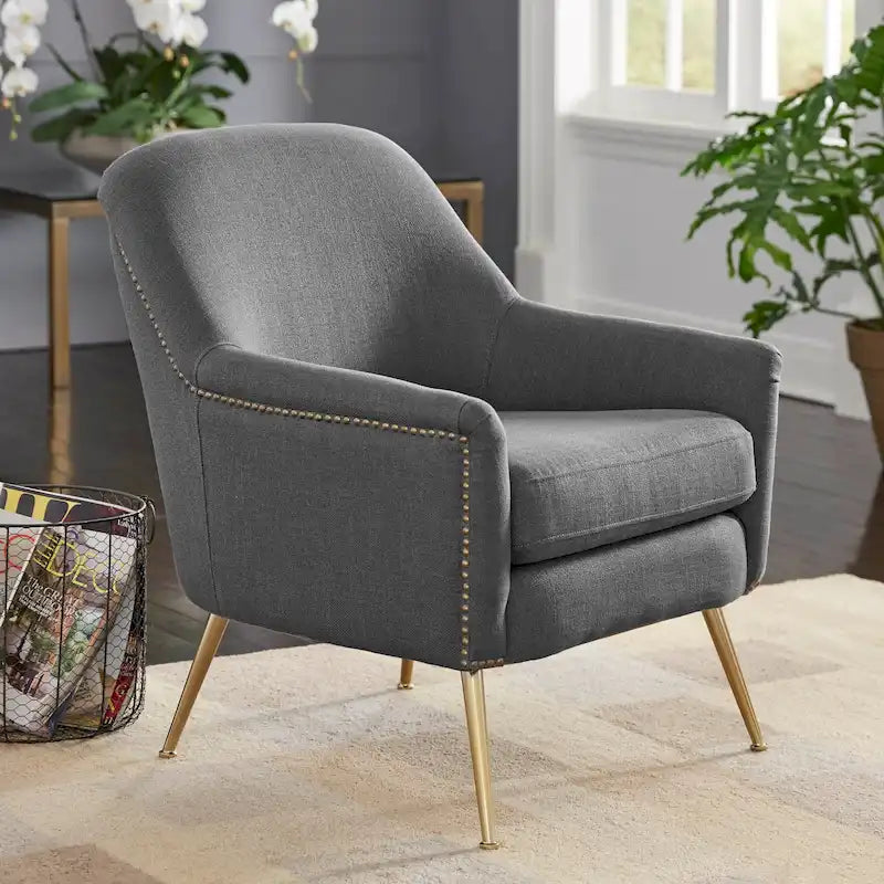 Fauteuil d'appoint rembourré de style milieu de siècle