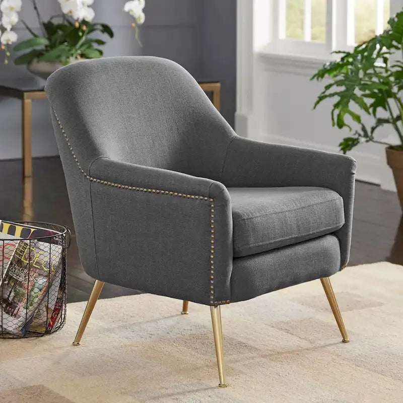Fauteuil d'appoint rembourré de style milieu de siècle