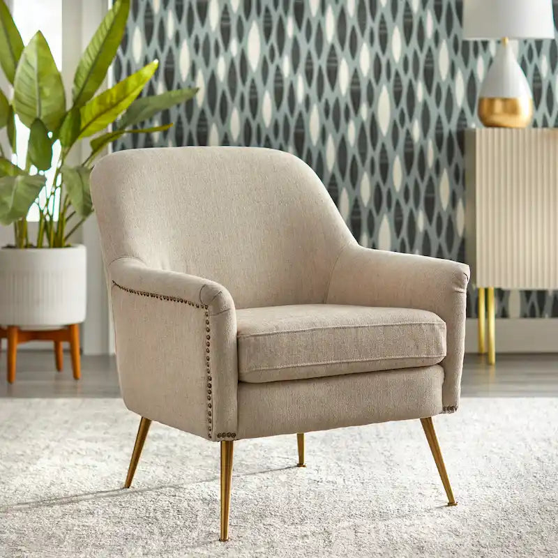 Fauteuil d'appoint rembourré de style milieu de siècle
