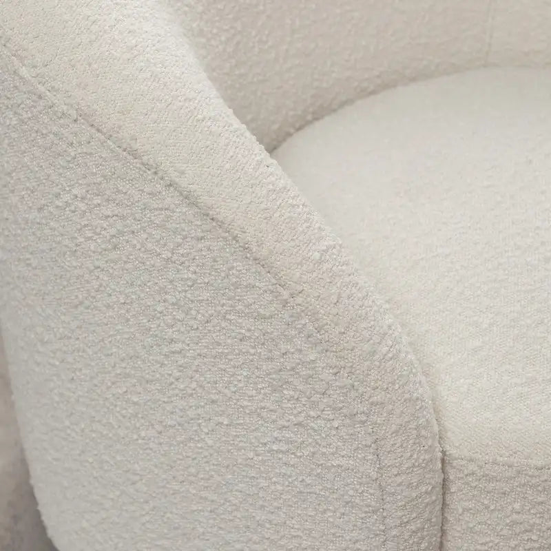 Fauteuil d'appoint pivotant rond en tissu bouclé 34 W