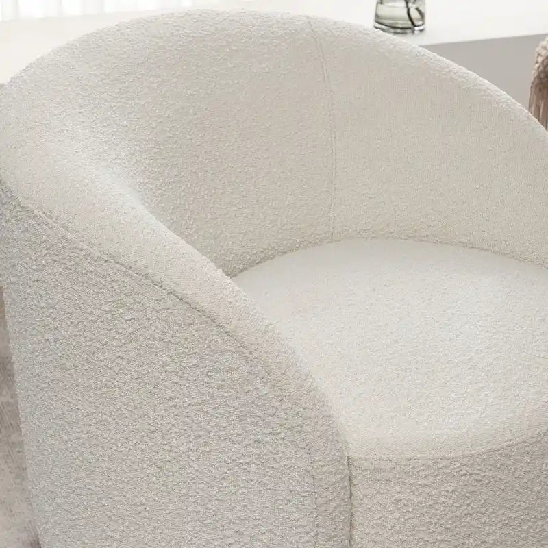 Fauteuil d'appoint pivotant rond en tissu bouclé 34 W