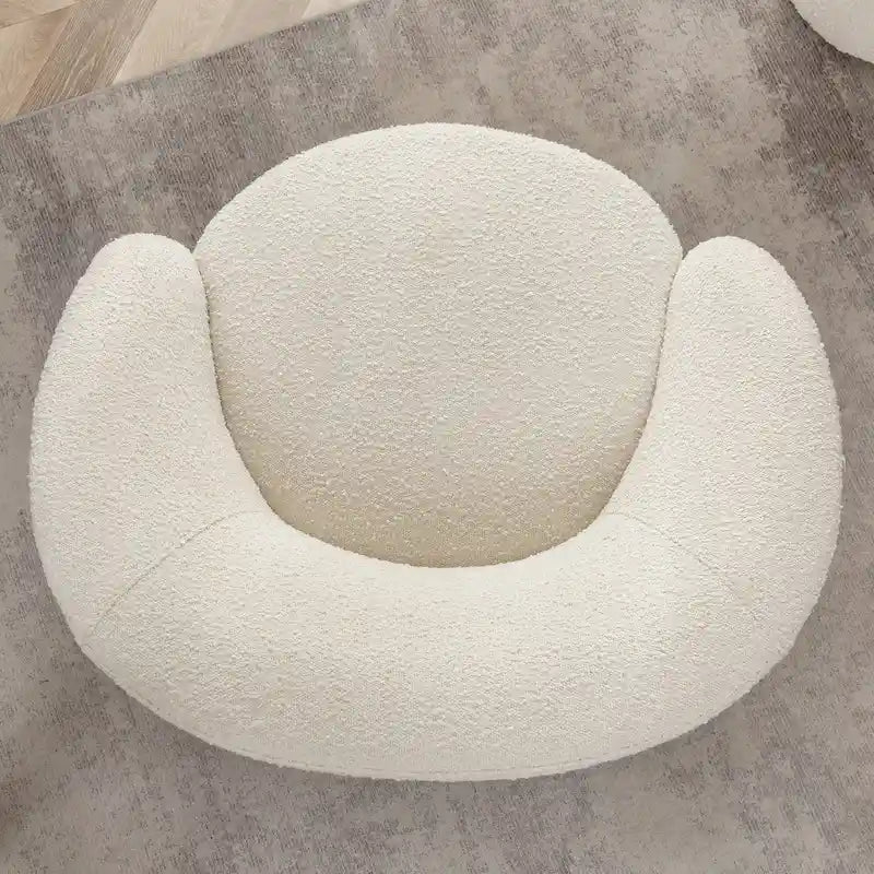 Fauteuil d'appoint pivotant rond en tissu bouclé 34 W