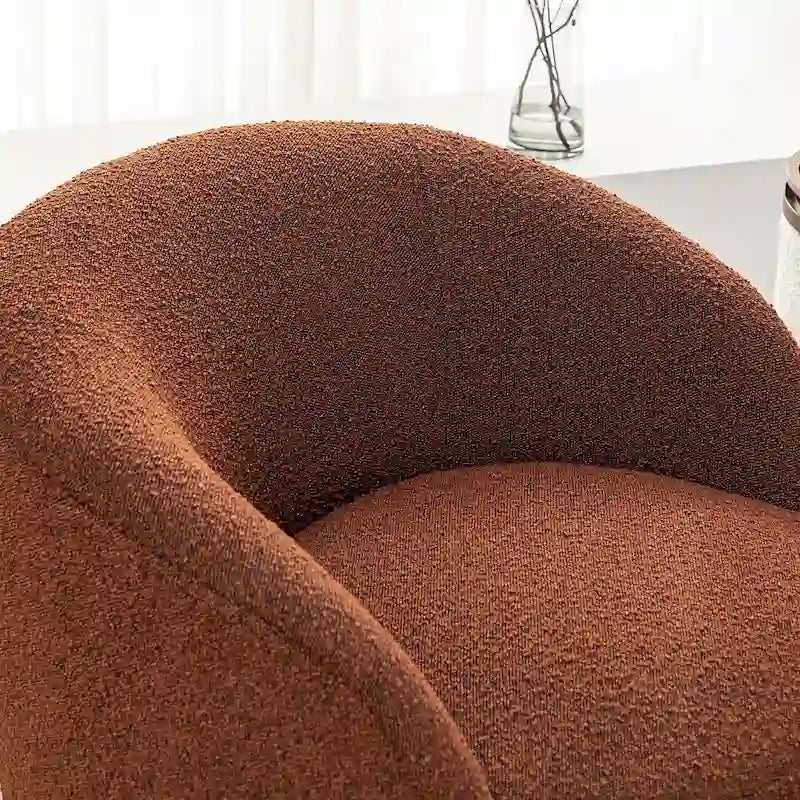 Fauteuil d'appoint pivotant rond en tissu bouclé 34 W