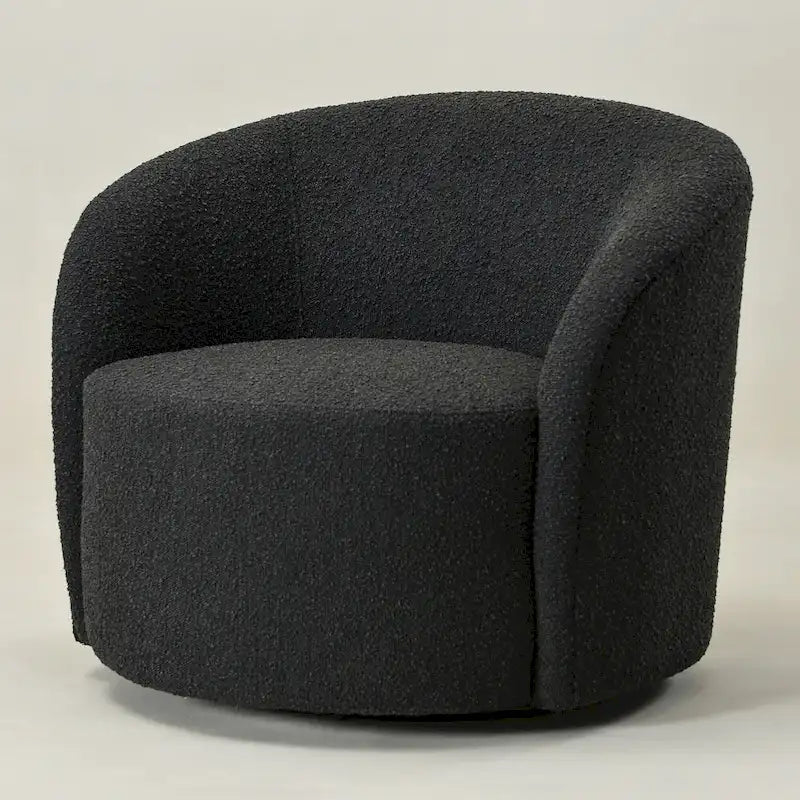 Fauteuil d'appoint pivotant rond en tissu bouclé 34 W