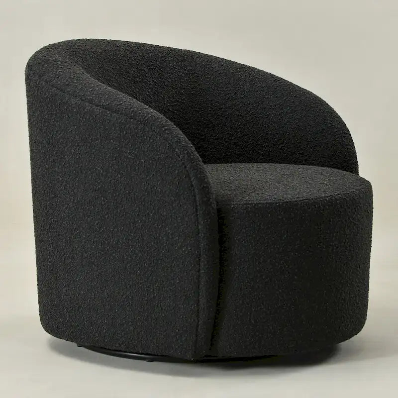 Fauteuil d'appoint pivotant rond en tissu bouclé 34 W