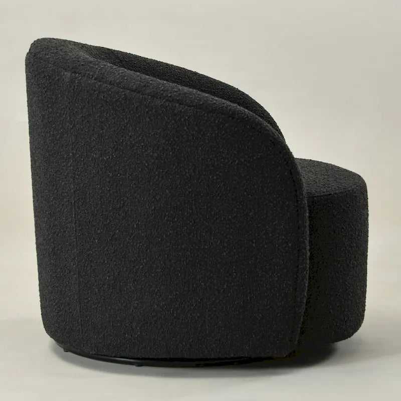 Fauteuil d'appoint pivotant rond en tissu bouclé 34 W