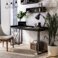 Bureau d'ordinateur métallique de 59 pouces avec ports USB