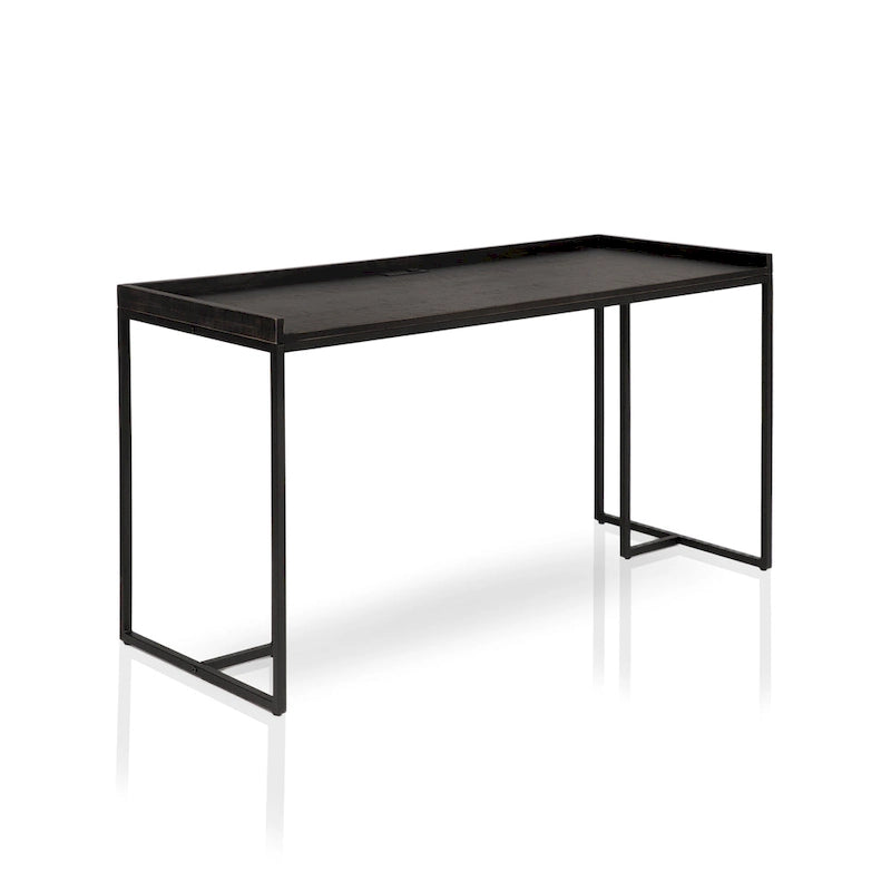 Bureau d'ordinateur métallique de 59 pouces avec ports USB