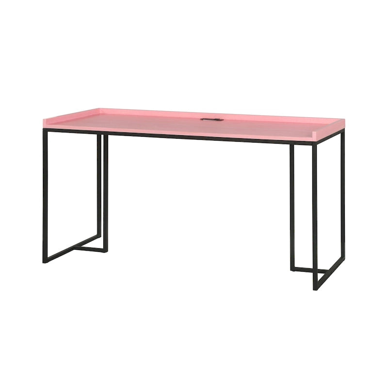 Bureau d'ordinateur métallique de 59 pouces avec ports USB