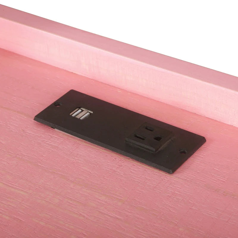 Bureau d'ordinateur métallique de 59 pouces avec ports USB