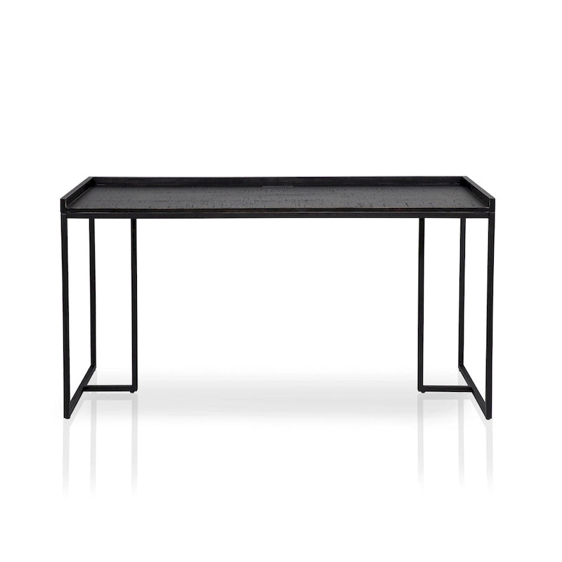 Bureau d'ordinateur métallique de 59 pouces avec ports USB