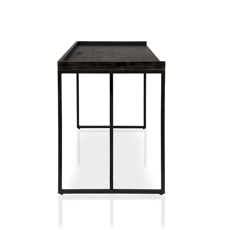 Bureau d'ordinateur métallique de 59 pouces avec ports USB