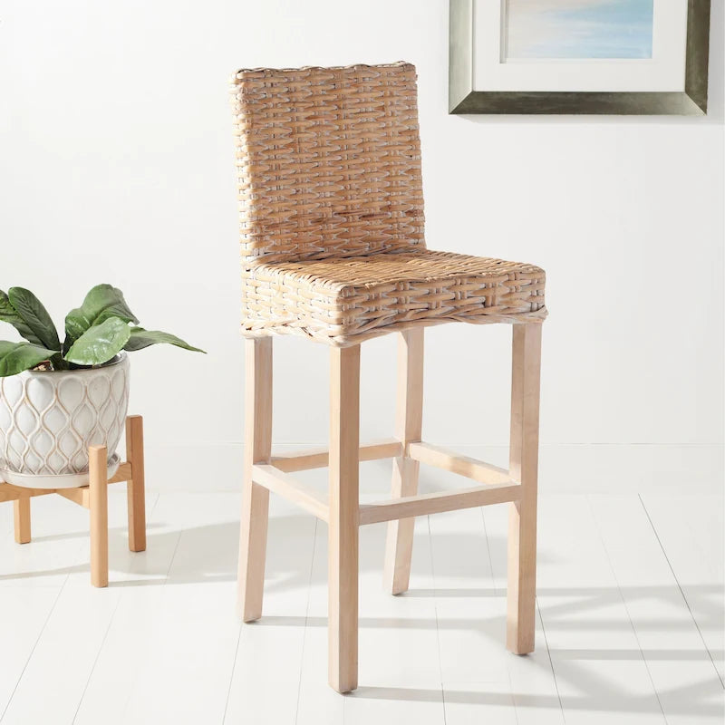 Tabouret de bar en rotin de 76 cm – 20,1 L x 18,5 P x 43,3 H – 20Lx19Px43H