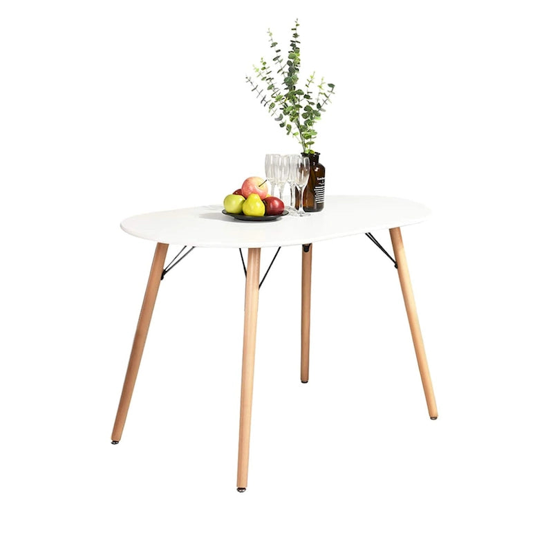 HomyLin 47.2 White Rectangular Dining Table for 4-6 People