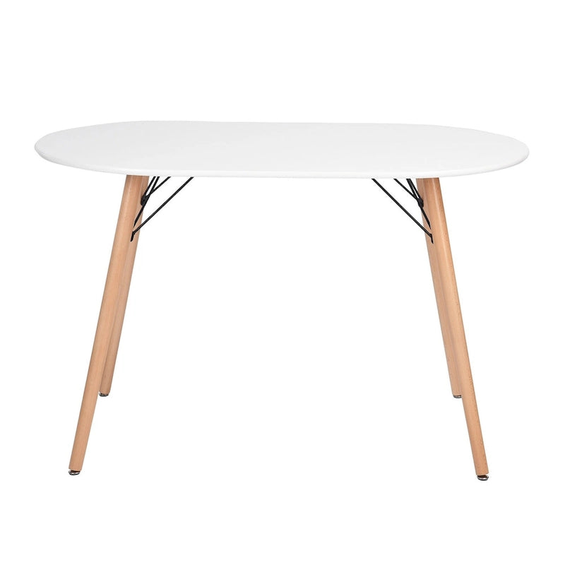 47,2 Table à manger rectangulaire blanche pour 4-6 personnes