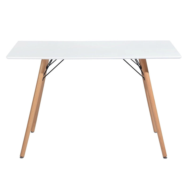 47,2 Table à manger rectangulaire blanche pour 4-6 personnes