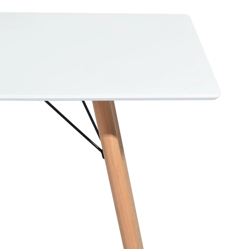 47,2 Table à manger rectangulaire blanche pour 4-6 personnes