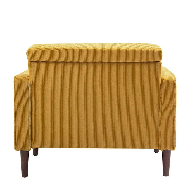 Fauteuil d'appoint large en velours côtelé moderne avec oreillers