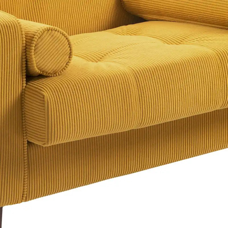 Fauteuil d'appoint large en velours côtelé moderne avec oreillers