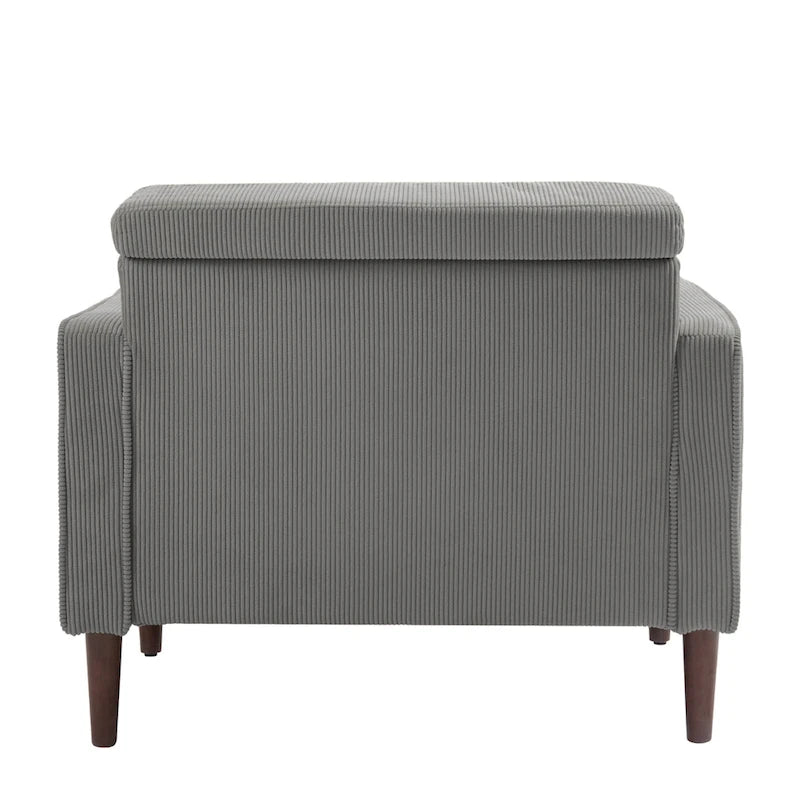 Fauteuil d'appoint large en velours côtelé moderne avec oreillers