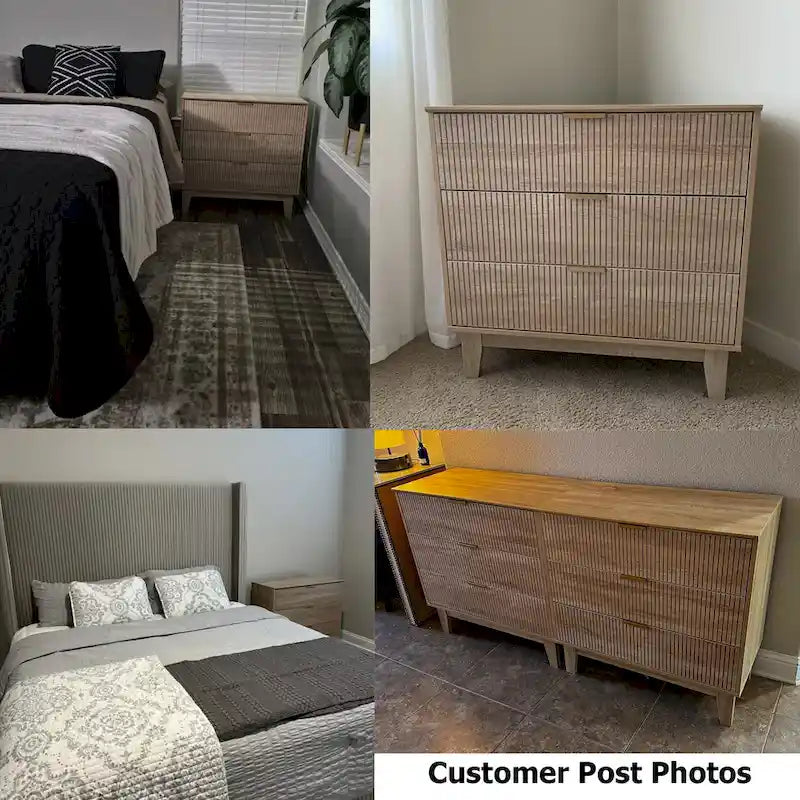 Commode moderne à 3 tiroirs en bois, meuble de rangement pour chambre à coucher